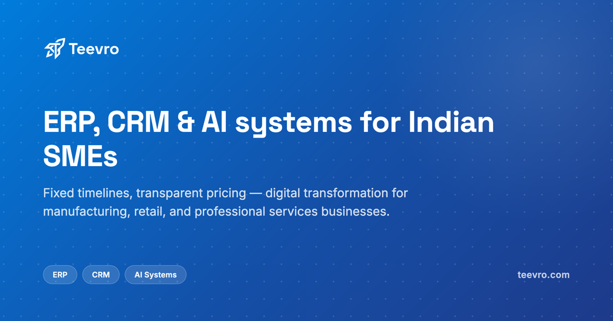 Industry Solutions for Indian SMEs — Manufacturing, Retail ...